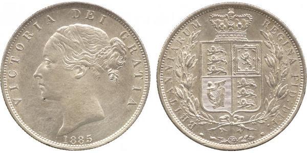 1/2 Crown 大不列颠及爱尔兰联合王国 (1801 - 1922) 銀 维多利亚 (英国君主)