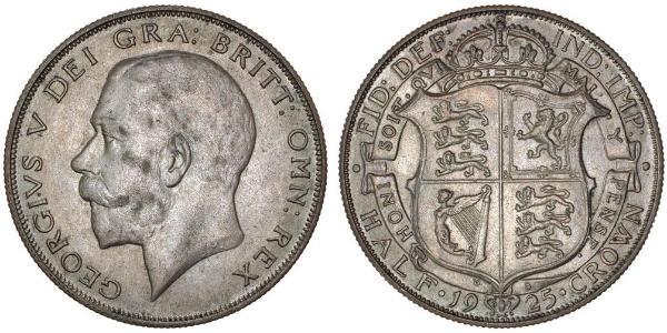 1/2 Crown 大不列颠及爱尔兰联合王国 (1801 - 1922) 銀 乔治五世  (1865-1936)