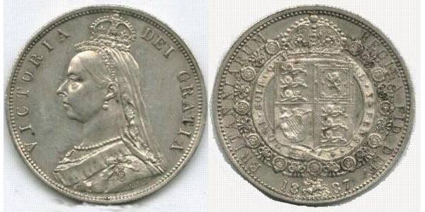 1/2 Crown 大不列颠及爱尔兰联合王国 (1801 - 1922) 銀 维多利亚 (英国君主)