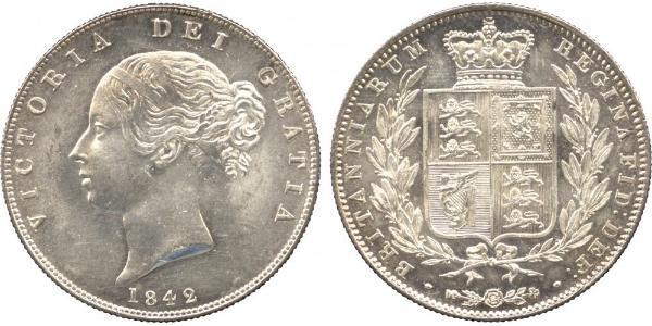 1/2 Crown 大不列颠及爱尔兰联合王国 (1801 - 1922) 銀 维多利亚 (英国君主)