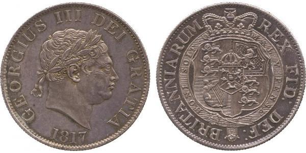 1/2 Crown 大不列颠及爱尔兰联合王国 (1801 - 1922) 銀 喬治三世 (1738-1820)