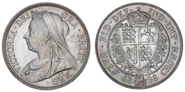 1/2 Crown 大不列颠及爱尔兰联合王国 (1801 - 1922) 銀 维多利亚 (英国君主)