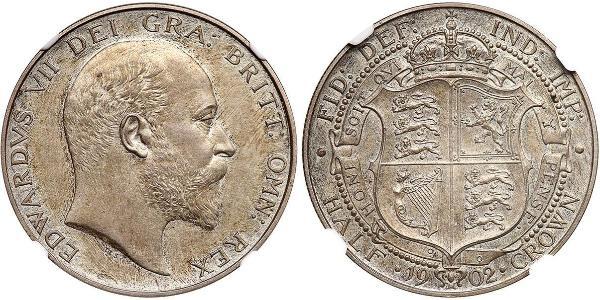1/2 Crown 大不列颠及爱尔兰联合王国 (1801 - 1922) 銀 爱德华七世 (1841-1910)