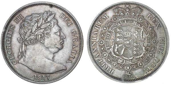 1/2 Crown 大不列颠及爱尔兰联合王国 (1801 - 1922) 銀 喬治三世 (1738-1820)