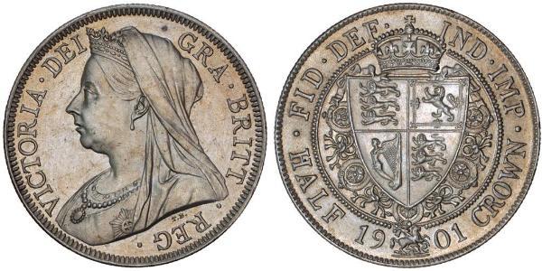 1/2 Crown 大不列颠及爱尔兰联合王国 (1801 - 1922) 銀 维多利亚 (英国君主)