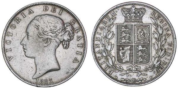 1/2 Crown 大不列颠及爱尔兰联合王国 (1801 - 1922) 銀 维多利亚 (英国君主)