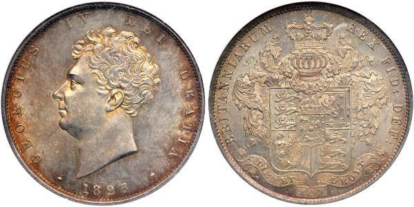 1/2 Crown 大不列颠及爱尔兰联合王国 (1801 - 1922) 銀 喬治四世 (1762-1830)