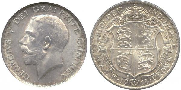 1/2 Crown 大不列颠及爱尔兰联合王国 (1801 - 1922) 銀 乔治五世  (1865-1936)
