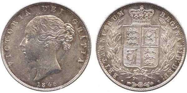 1/2 Crown 大不列颠及爱尔兰联合王国 (1801 - 1922) 銀 维多利亚 (英国君主)