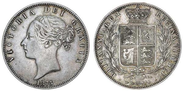 1/2 Crown 大不列颠及爱尔兰联合王国 (1801 - 1922) 銀 维多利亚 (英国君主)