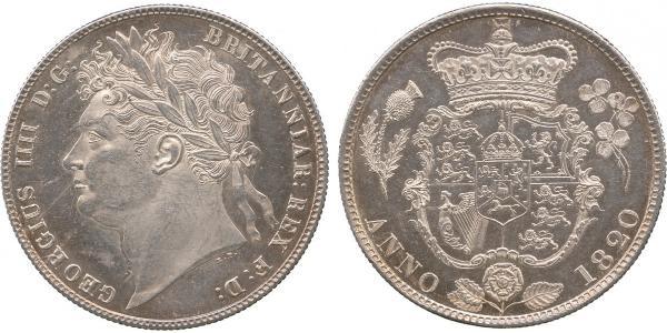 1/2 Crown 大不列颠及爱尔兰联合王国 (1801 - 1922) 銀 喬治四世 (1762-1830)
