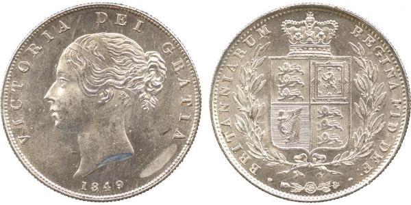 1/2 Crown 大不列颠及爱尔兰联合王国 (1801 - 1922) 銀 维多利亚 (英国君主)
