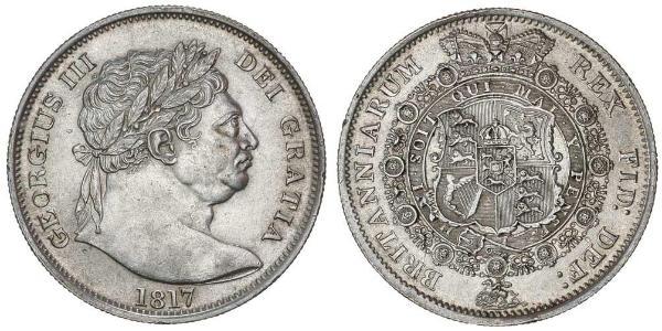 1/2 Crown 大不列颠及爱尔兰联合王国 (1801 - 1922) 銀 喬治三世 (1738-1820)