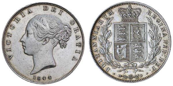 1/2 Crown 大不列颠及爱尔兰联合王国 (1801 - 1922) 銀 维多利亚 (英国君主)