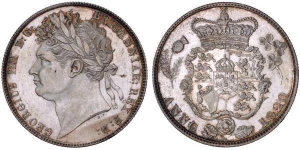 1/2 Crown 大不列颠及爱尔兰联合王国 (1801 - 1922) 銀 喬治四世 (1762-1830)