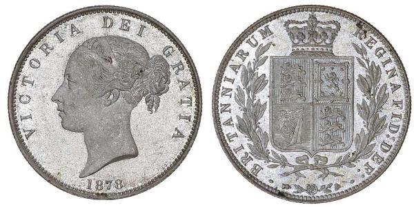 1/2 Crown 大不列颠及爱尔兰联合王国 (1801 - 1922) 銀 维多利亚 (英国君主)