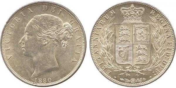 1/2 Crown 大不列颠及爱尔兰联合王国 (1801 - 1922) 銀 维多利亚 (英国君主)