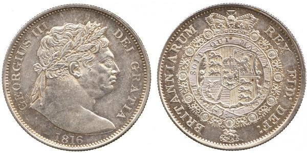 1/2 Crown 大不列颠及爱尔兰联合王国 (1801 - 1922) 銀 喬治三世 (1738-1820)