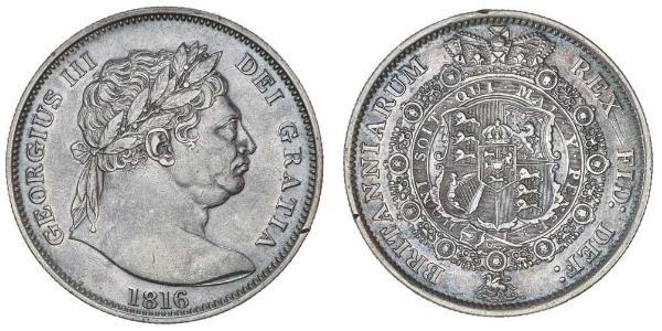 1/2 Crown 大不列颠及爱尔兰联合王国 (1801 - 1922) 銀 喬治三世 (1738-1820)
