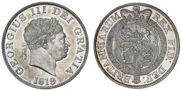 1/2 Crown 大不列颠及爱尔兰联合王国 (1801 - 1922) 銀 喬治三世 (1738-1820)