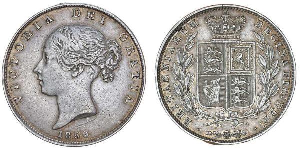 1/2 Crown 大不列颠及爱尔兰联合王国 (1801 - 1922) 銀 维多利亚 (英国君主)
