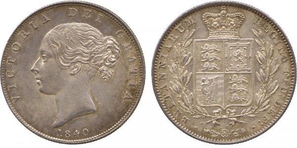 1/2 Crown 大不列颠及爱尔兰联合王国 (1801 - 1922) 銀 维多利亚 (英国君主)