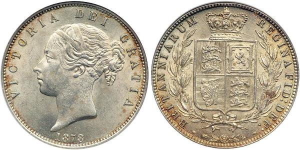 1/2 Crown 大不列颠及爱尔兰联合王国 (1801 - 1922) 銀 维多利亚 (英国君主)