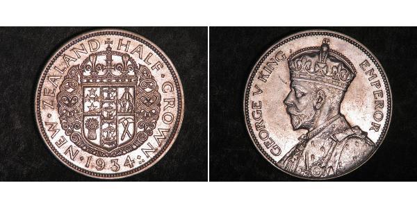 1/2 Crown 新西兰 銀 乔治五世  (1865-1936)