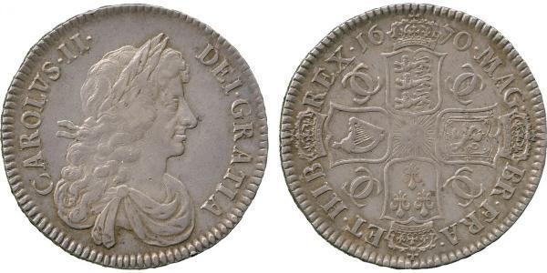 1/2 Crown 英格兰王国 銀 查理二世 (英格兰) (1630 - 1685)