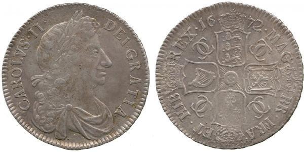 1/2 Crown 英格兰王国 銀 查理二世 (英格兰) (1630 - 1685)