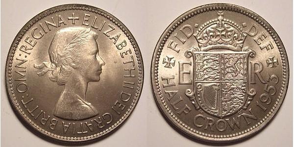 1/2 Crown United Kingdom (1922-) 銅/镍 伊丽莎白二世 (1926-2022)