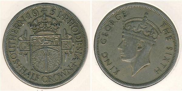 1/2 Crown 南羅德西亞 銅/镍 乔治六世 (1895-1952)