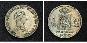 1/2 Daler Noruega Plata Carlos XIV Juan de Suecia (1763-1844)