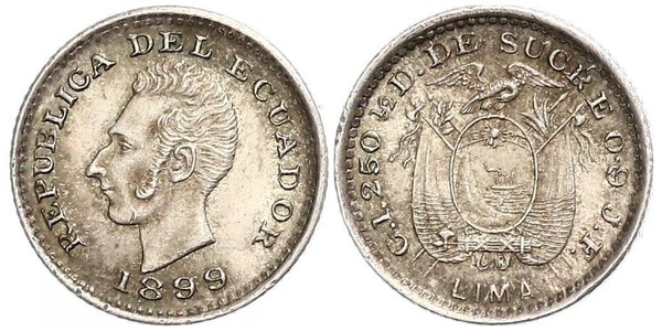 1/2 Decimo Équateur (pays) Argent 