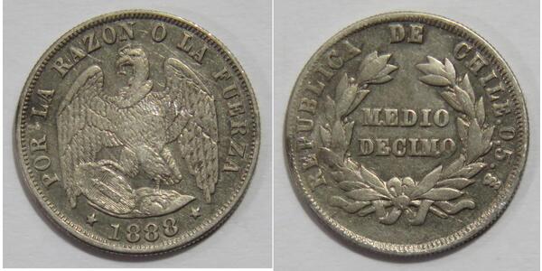 1/2 Decimo Chile Plata 