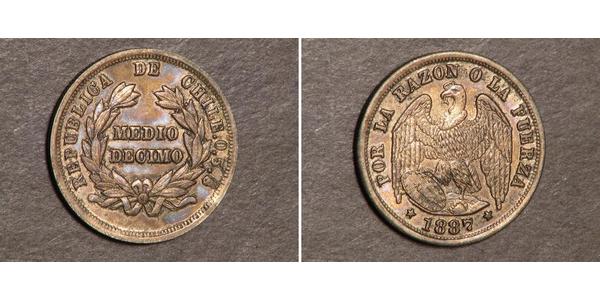 1/2 Decimo Chile Plata 