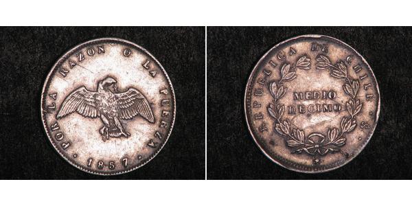 1/2 Decimo Chile Plata 