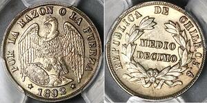 1/2 Decimo Chile Silber 