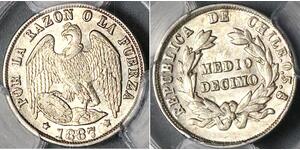 1/2 Decimo Chile Silber 