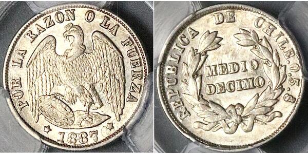 1/2 Decimo Chile Silber 