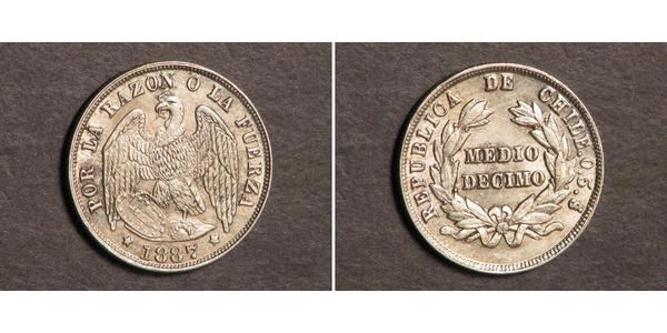 1/2 Decimo Chile Silber 