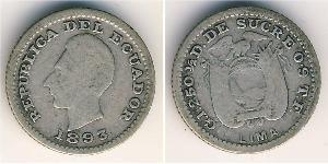 1/2 Decimo Ecuador Silber 