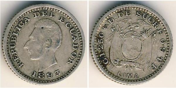 1/2 Decimo Ecuador Silver 