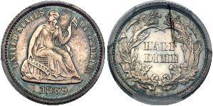 1/2 Dime / 5 Cent États-Unis d