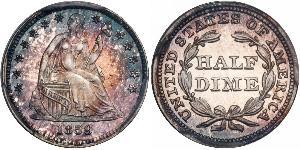 1/2 Dime / 5 Cent Estados Unidos de América (1776 - ) Cobre/Plata 