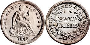 1/2 Dime / 5 Cent Estados Unidos de América (1776 - ) Cobre/Plata 