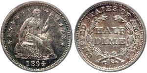 1/2 Dime / 5 Cent Estados Unidos de América (1776 - ) Cobre/Plata 