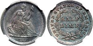 1/2 Dime / 5 Cent Estados Unidos de América (1776 - ) Cobre/Plata 