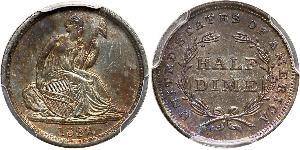 1/2 Dime / 5 Cent Estados Unidos de América (1776 - ) Cobre/Plata 