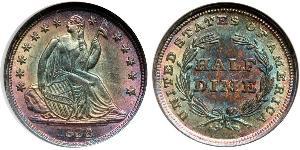 1/2 Dime / 5 Cent Estados Unidos de América (1776 - ) Cobre/Plata 